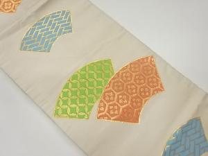 桝屋高尾　地紙に七宝・亀甲・檜垣模様織出し名古屋帯